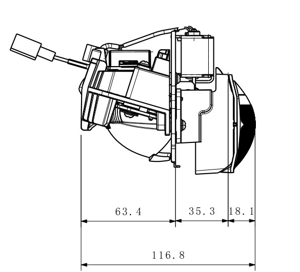 HH1-102-02T एलईडी कार हेडलाइट्स लेंस इसुज़ु डी-मैक्स के लिए
