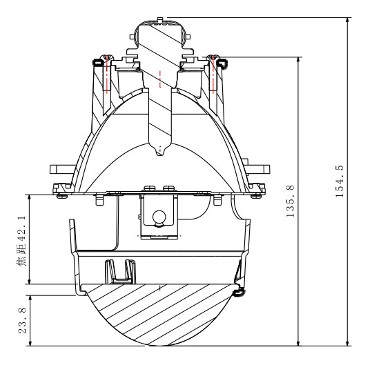 GMC रूपांतरण HH1-062-04T के लिए ऑटोमोटिव हैलोजन लेंस